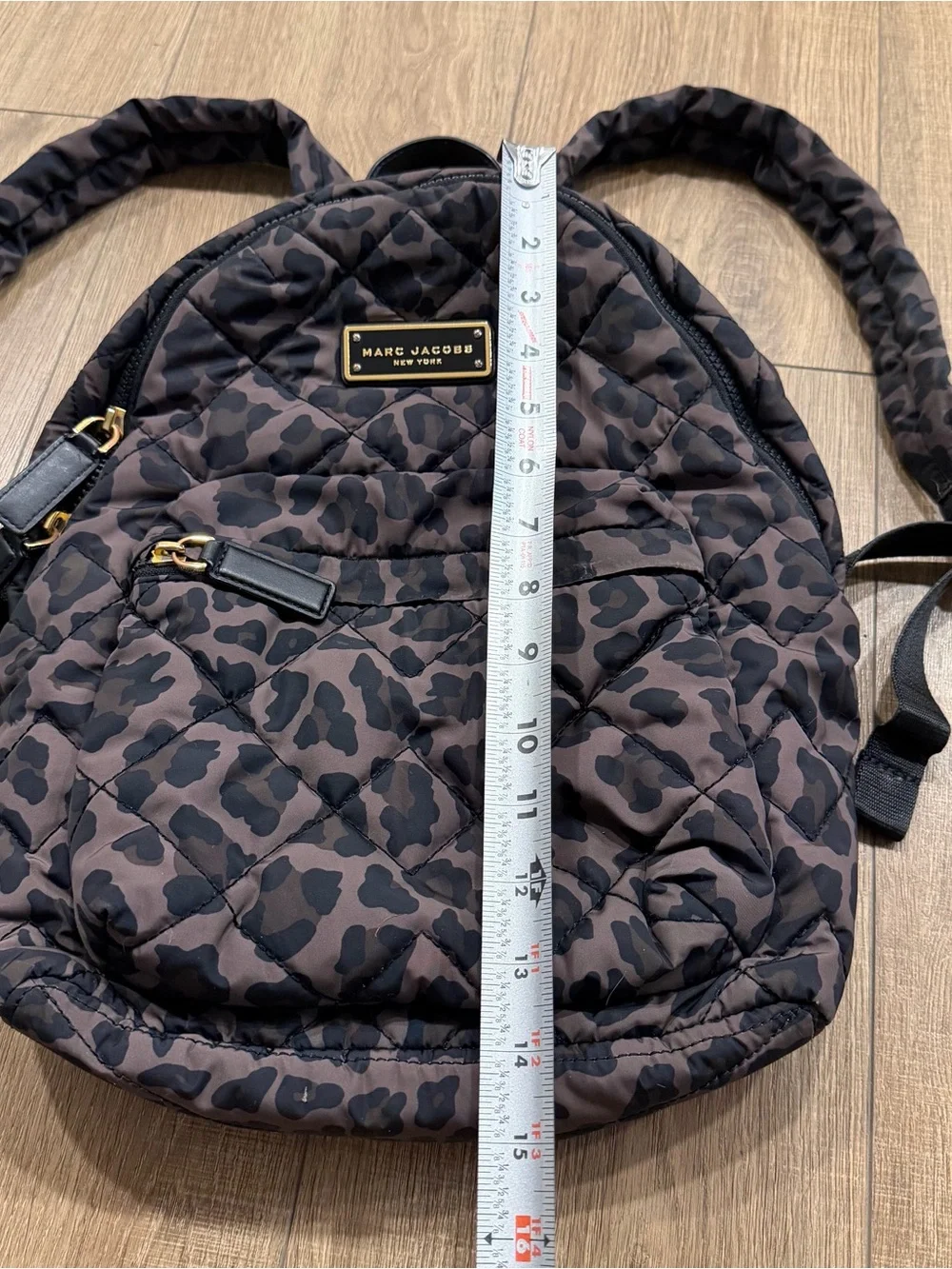 Marc Jacobs Quilted Leopard-Print small Backpack in Brown and Black